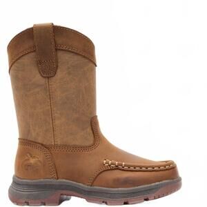 NEW GEORGIA BOOT boy's moc pull on boot in brown